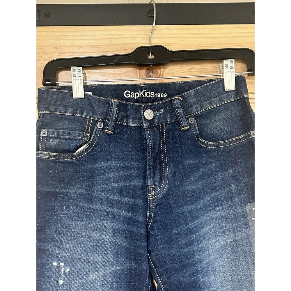 Gap Denim Boys Regular Stretch Skinny Jeans Dark Wash Size 12 NWT